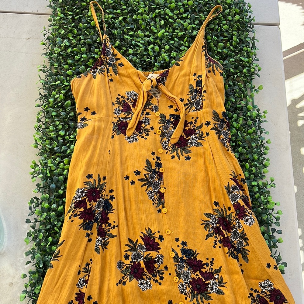 Mustard Floral Dress